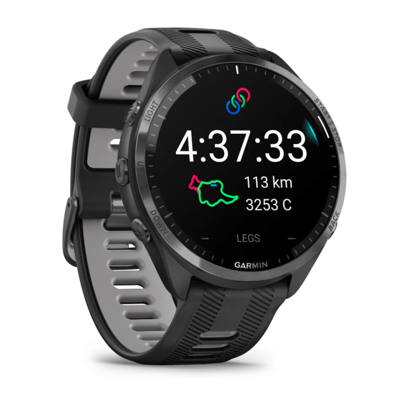 Garmin Forerunner 965 Carbon Grey DLC Titanium Bezel with Black Case and Black/Powder Grey-5